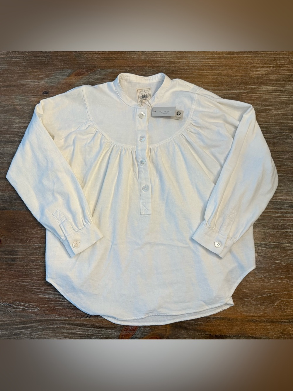 NET GAI & LISVA WHITE LONG SLEEVE BUTTON FRONT BLOUSE TOP SIZE S